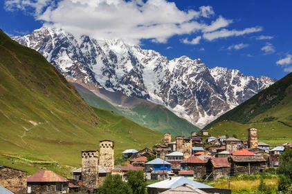 Das Dorf Ushguli in Swanetien