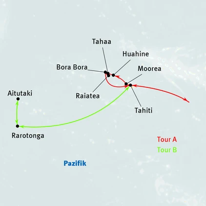 Im Anflug auf Huahine