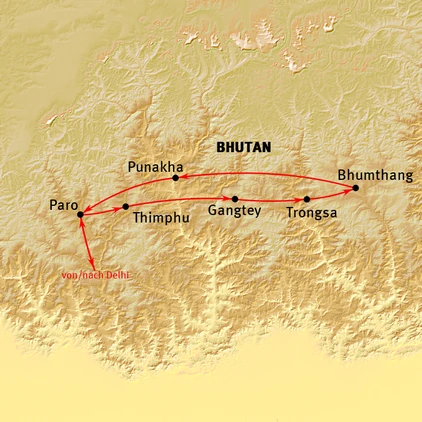 Goldene Buddha-Statue in Bhutan