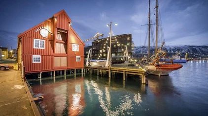 Polarmuseum in Tromsö am Abend