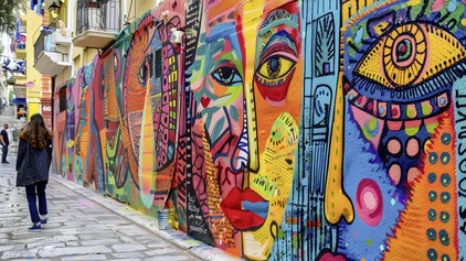 Street-Art in einem Szeneviertel von Athen