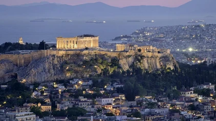 Akropolis bei Nacht