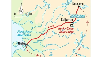 Husky in Hundehütte