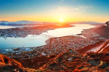 Blick auf Tromsø vom Hausberg Storsteinen