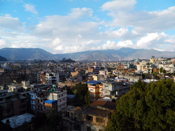 Panoramablick vom Kathmandu View Hotel auf die Stadt Kathmandu in Nepal
