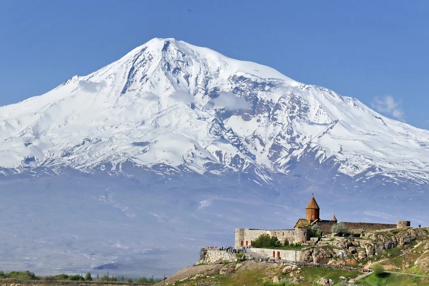 Postkartenmotiv Khor Virap mit Ararat